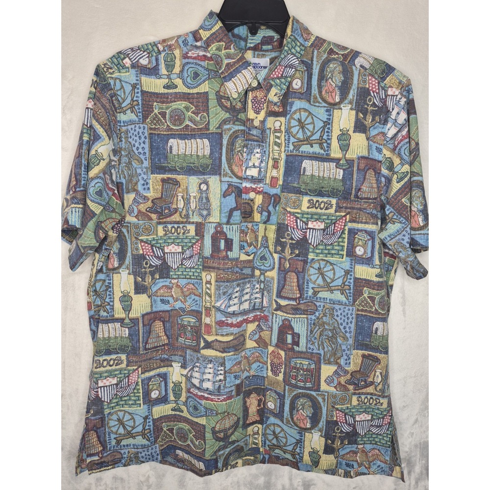 Vintage 2002 Reyn Spooner 4th of July Independence Hawaiian Shirt Mens XL